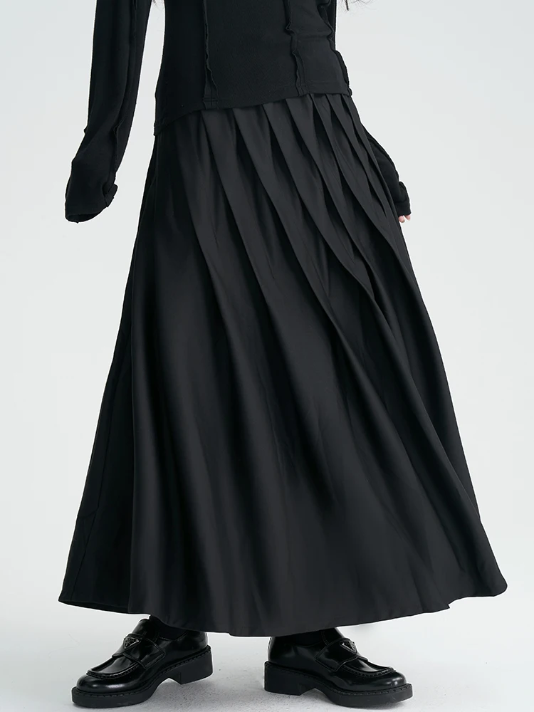 Dark Black Asymmetrical Pleated Skirt Women's High Waist A-Line Midi Skirt Casual Cotton Fabric Folded Design Spring 2024
Dark Black Asymmetrical Pleated Skirt Women's High Waist A-Line Midi Skirt Casual Cotton Fabric Folded Design Spring 2024