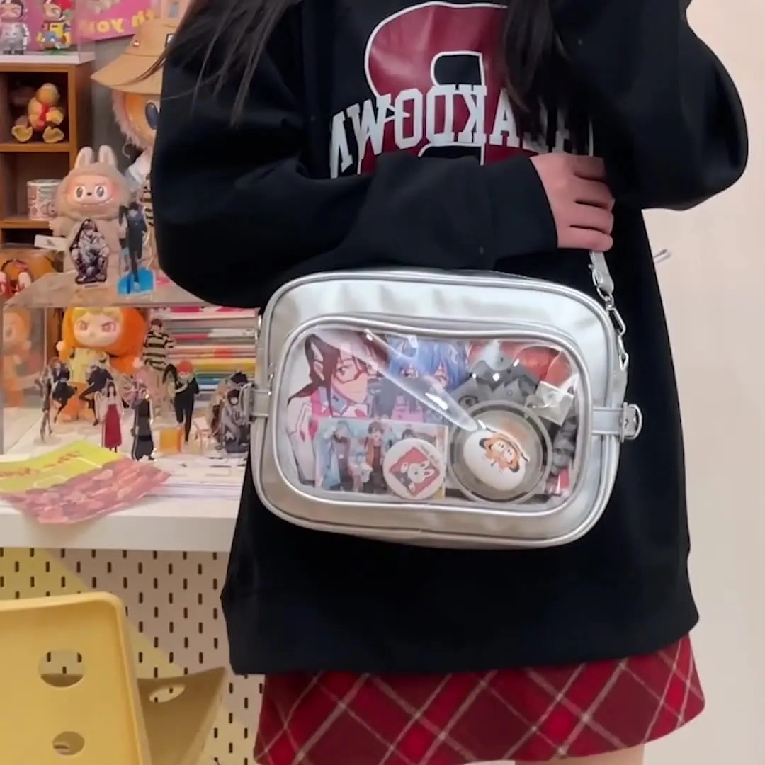 Fashion Small Ita Bag Simple PU Leather Ita Crossbody Purse PVC Clear Window Pin Display Ita Messenger Bag Lady Shoulder Pouch
Fashion Small Ita Bag Simple PU Leather Ita Crossbody Purse PVC Clear Window Pin Display Ita Messenger Bag Lady Shoulder Pouch