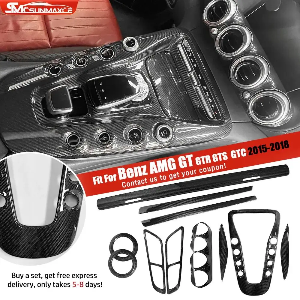 Real Carbon Fiber For Mercedes Benz AMG GT GTS GTR GTC C190 R190 2015-2018 Car Dashboard Air Vent Center Console Panel Covers
Real Carbon Fiber For Mercedes Benz AMG GT GTS GTR GTC C190 R190 2015-2018 Car Dashboard Air Vent Center Console Panel Covers