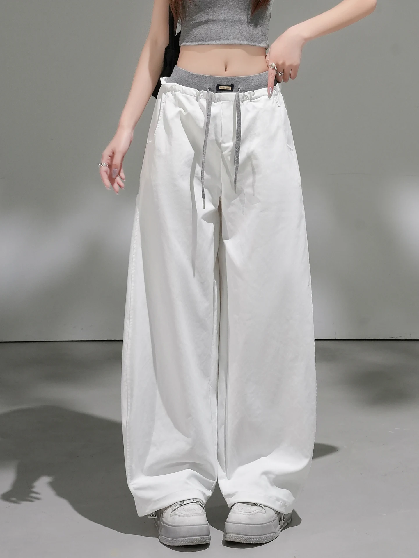 White Quick-Dry Sports Utility Pants Women Summer Thin High Waist Drawstring Wide Leg Loose Slimming Trousers Casual Wear
White Quick-Dry Sports Utility Pants Women Summer Thin High Waist Drawstring Wide Leg Loose Slimming Trousers Casual Wear