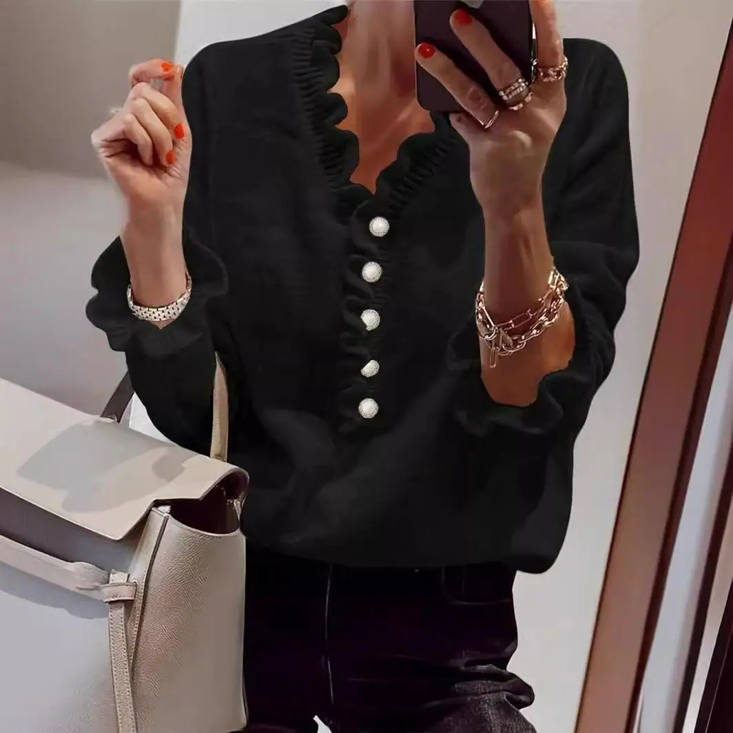 Вязаный свитер с длинным рукавом и V-образным вырезом, свободного кроя, с пуговицами, в европейском стиле, для женщин, весна-лето-осень
Вязаный свитер с длинным рукавом и V-образным вырезом, свободного кроя, с пуговицами, в европейском стиле, для женщин, весна-лето-осень