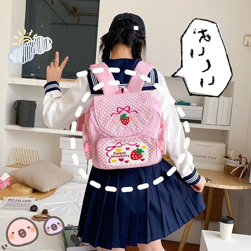 2026 New Japanese Cartoon Pink Backpack Book Bags Pink Girl Embroidery Strawberry Children's Schoolbag Student Birthday Gift
2026 New Japanese Cartoon Pink Backpack Book Bags Pink Girl Embroidery Strawberry Children's Schoolbag Student Birthday Gift