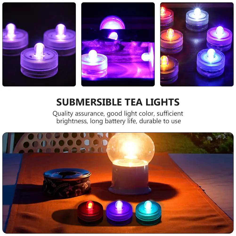 12Pcs LED Waterproof Lamps Flameless No Heat Submersible Tea Lights with Batteries for Home Bar Hotel Church
12Pcs LED Waterproof Lamps Flameless No Heat Submersible Tea Lights with Batteries for Home Bar Hotel Church