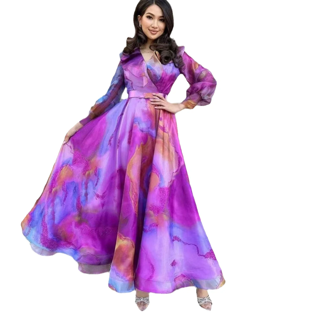 Ele Long Sve Printed Maxi Dr Women's Net Gown for Wedding Par Performance Ele Long Skirt Polyester Material
Ele Long Sve Printed Maxi Dr Women's Net Gown for Wedding Par Performance Ele Long Skirt Polyester Material