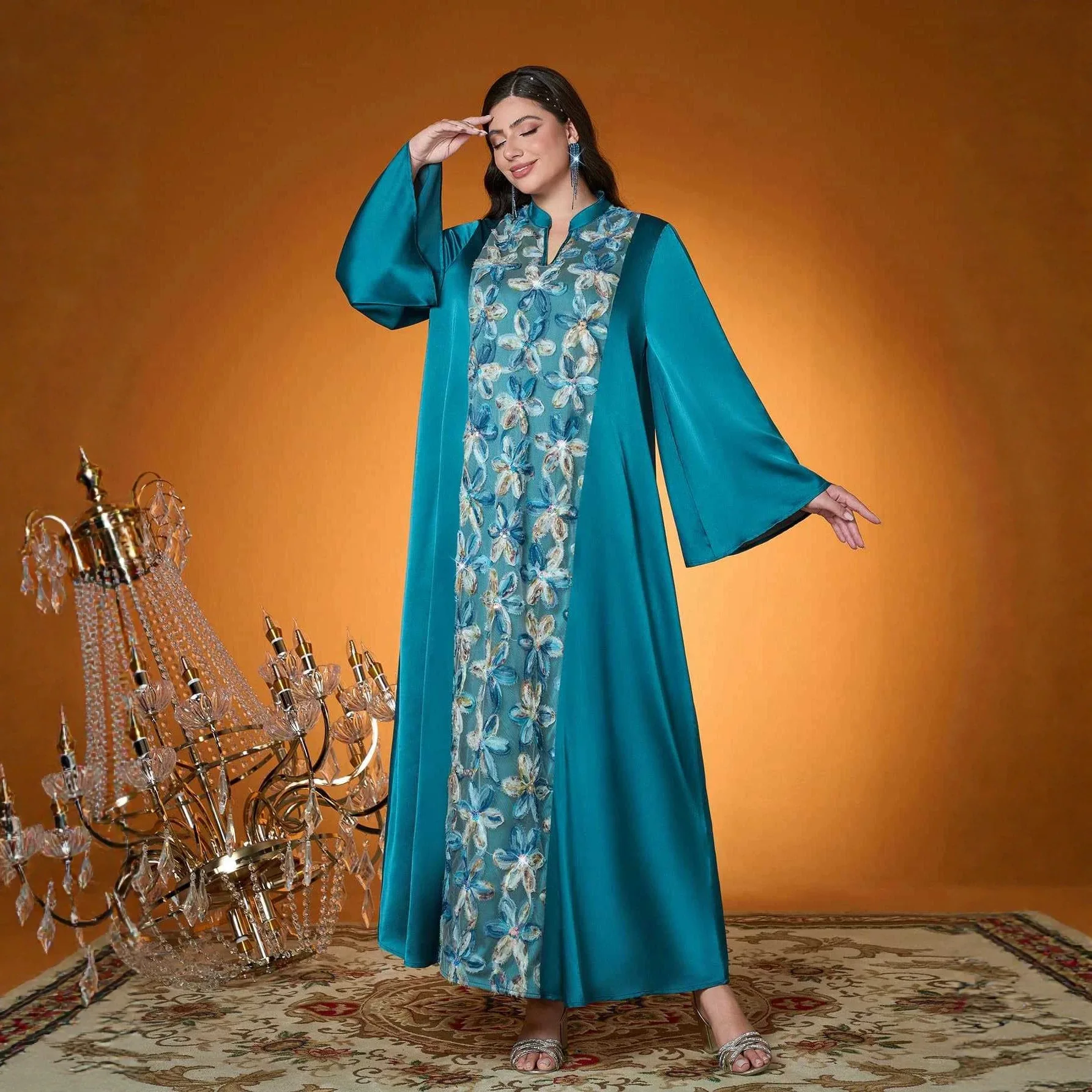 Women's Plus Size Bell Sleeve Dress, Fashionable Niche Print Dress, Daily Commuting Gown Ramadan Dubai Luxury Islam Elegant
Women's Plus Size Bell Sleeve Dress, Fashionable Niche Print Dress, Daily Commuting Gown Ramadan Dubai Luxury Islam Elegant