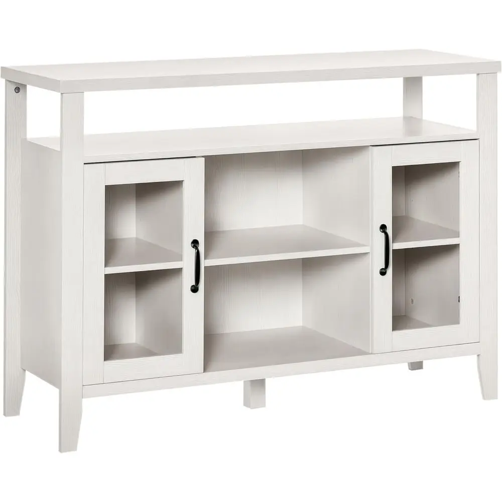 White Sideboard Buffet with Coffee Bar Cabinet, Storage Shelves, 2 Tempered Glass Doors, Anti-Topple Feature
White Sideboard Buffet with Coffee Bar Cabinet, Storage Shelves, 2 Tempered Glass Doors, Anti-Topple Feature