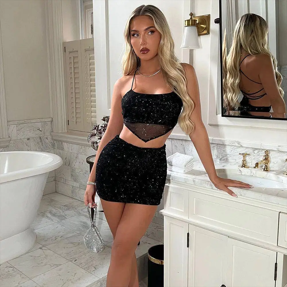 Sexy Spicy Girl New Arrival Two-Piece Set Strapless Hollow out Short Skirt Belted Sensual Cross-Border Fashion Ensemble
Sexy Spicy Girl New Arrival Two-Piece Set Strapless Hollow out Short Skirt Belted Sensual Cross-Border Fashion Ensemble