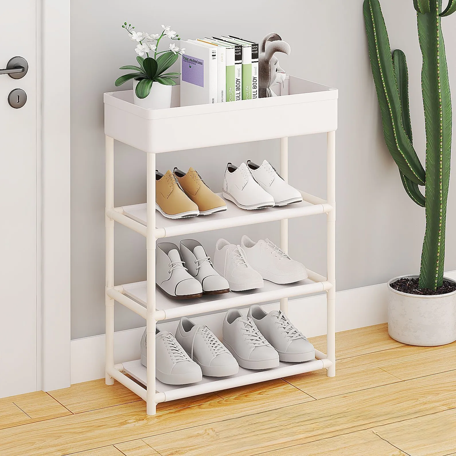 Simple Multifunctional Assembly Assembly Shoe Cabinet Storage Rack Dustproof Shoe Organizer and Storage