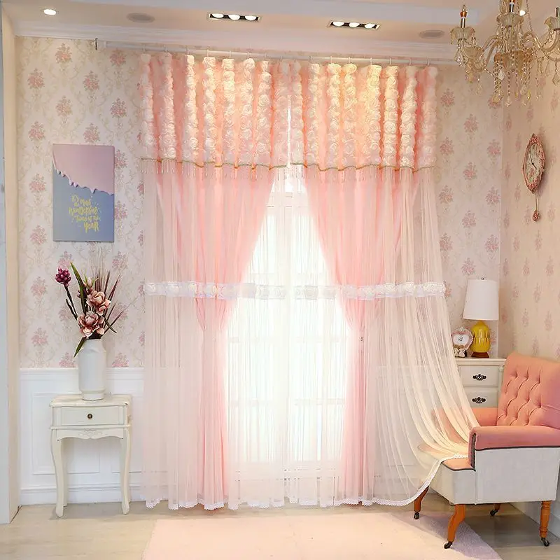 Sweet Lace Double Layer Bedroom Curtain Princess Sheer + Blackout Drapes, Romantic Pink Tulle, Cute Girly Decor for Bedroom
Sweet Lace Double Layer Bedroom Curtain Princess Sheer + Blackout Drapes, Romantic Pink Tulle, Cute Girly Decor for Bedroom