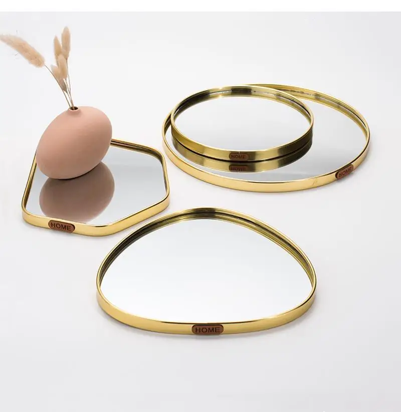Golden Glass Mirror Storage Tray Irregular Metal Decoration Desktop Jewelry Ring Display Home Aromatherapy Pendulum
Golden Glass Mirror Storage Tray Irregular Metal Decoration Desktop Jewelry Ring Display Home Aromatherapy Pendulum