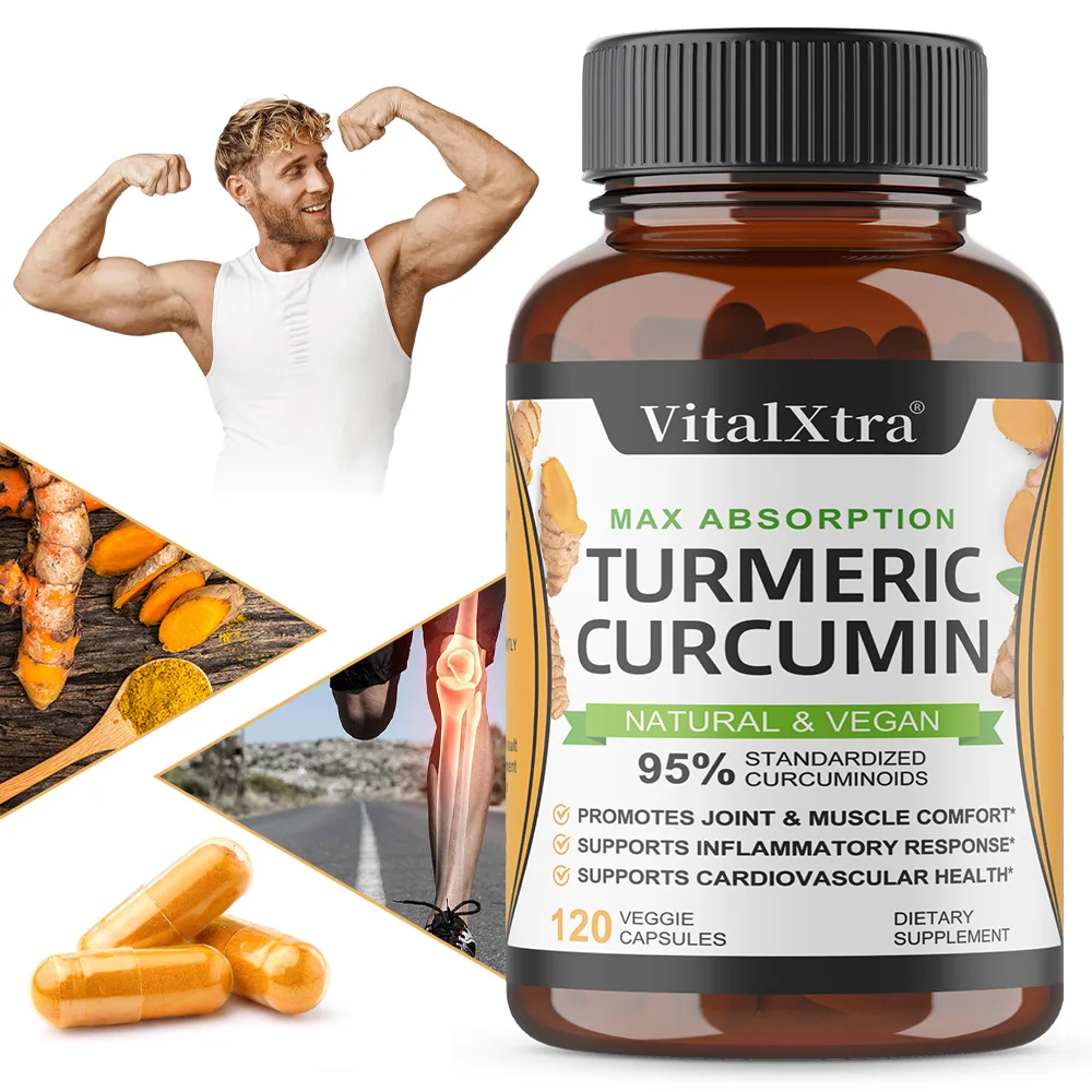Turmeric Curcumin Capsules Supplement, with Black Pepper Extract, for Joint, Digestive & Immune Support and Promote Brain Health
Turmeric Curcumin Capsules Supplement, with Black Pepper Extract, for Joint, Digestive & Immune Support and Promote Brain Health