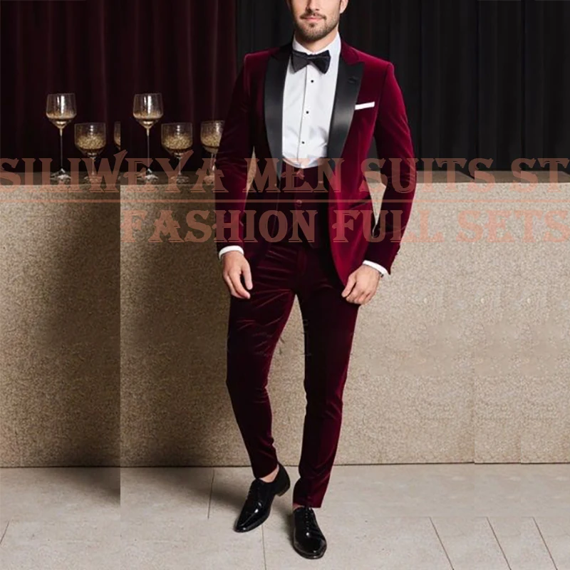 Formal 3 Piece Men's Suits for Wedding 2025 Velvet One Button Peak Lapel Slim Fit Male Clothing Fashion Jacket Pants Vest Sets
Formal 3 Piece Men's Suits for Wedding 2025 Velvet One Button Peak Lapel Slim Fit Male Clothing Fashion Jacket Pants Vest Sets
