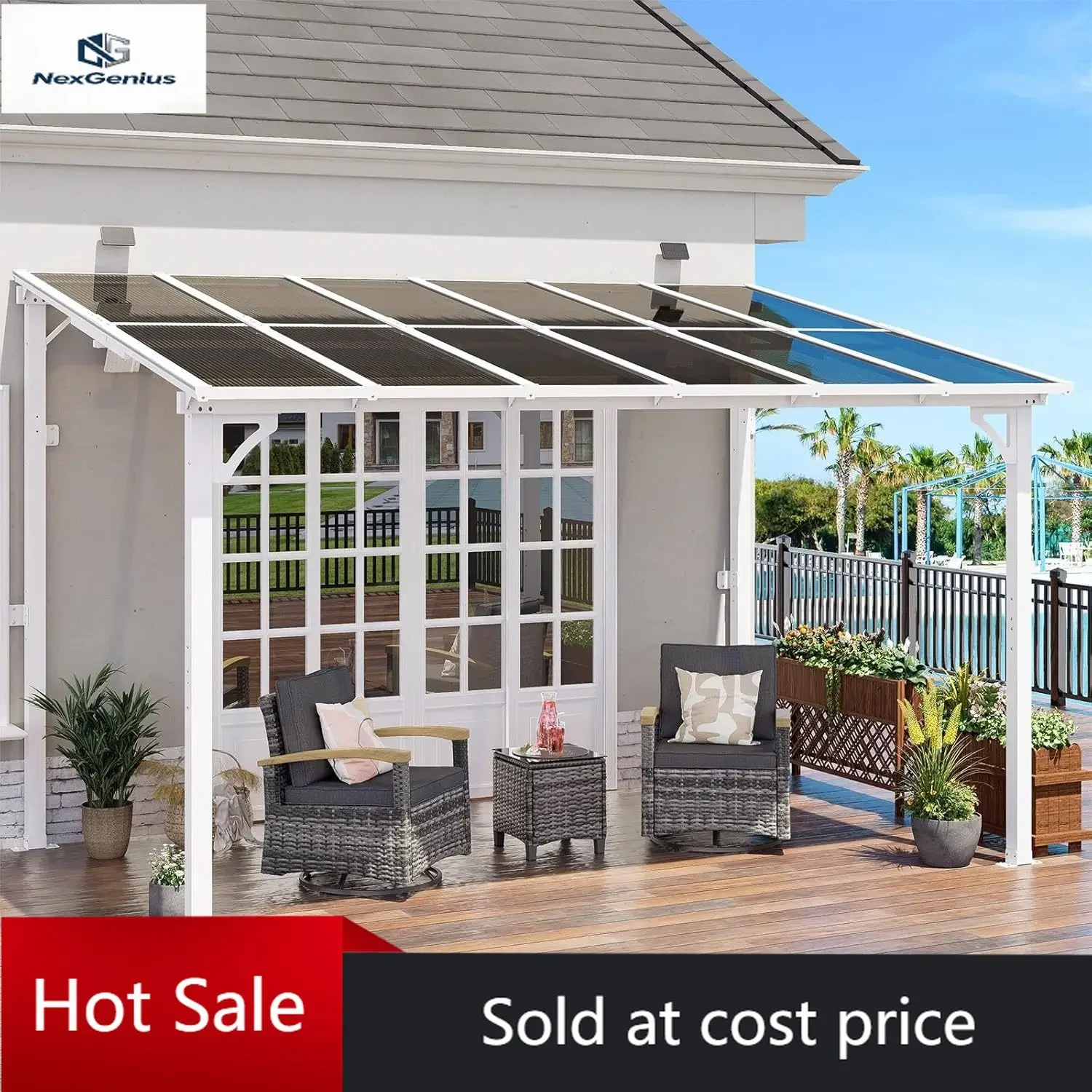 8' x 12' Wall Mounted Lean to Metal Awnings with Sloped Roof, Outdoor Patio Gazebo Awning for Backyard, Deck, White
8' x 12' Wall Mounted Lean to Metal Awnings with Sloped Roof, Outdoor Patio Gazebo Awning for Backyard, Deck, White