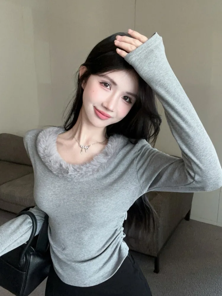 Slim Fit Knitted T-Shirt Women's Autumn Winter New Style Fashionable Base Shirt Pure Color round Neck Long Sleeve Coat Jacket
Slim Fit Knitted T-Shirt Women's Autumn Winter New Style Fashionable Base Shirt Pure Color round Neck Long Sleeve Coat Jacket