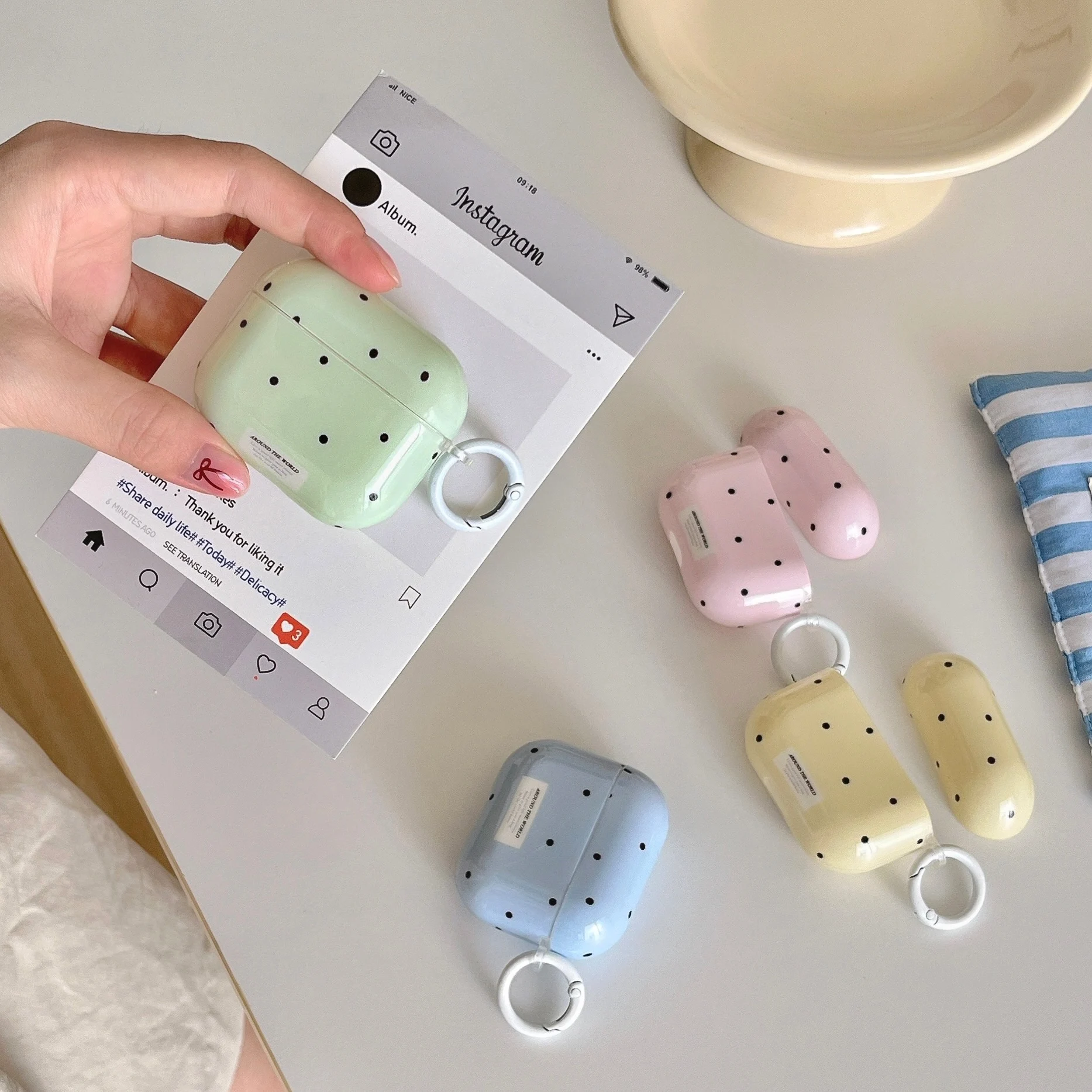 Ins Mint Green Black Polka Dots For Airpods Pro 2nd Generation Case Soft With Keychain Earphone Cover For Airpods 3 Pro 2 Case
Ins Mint Green Black Polka Dots For Airpods Pro 2nd Generation Case Soft With Keychain Earphone Cover For Airpods 3 Pro 2 Case