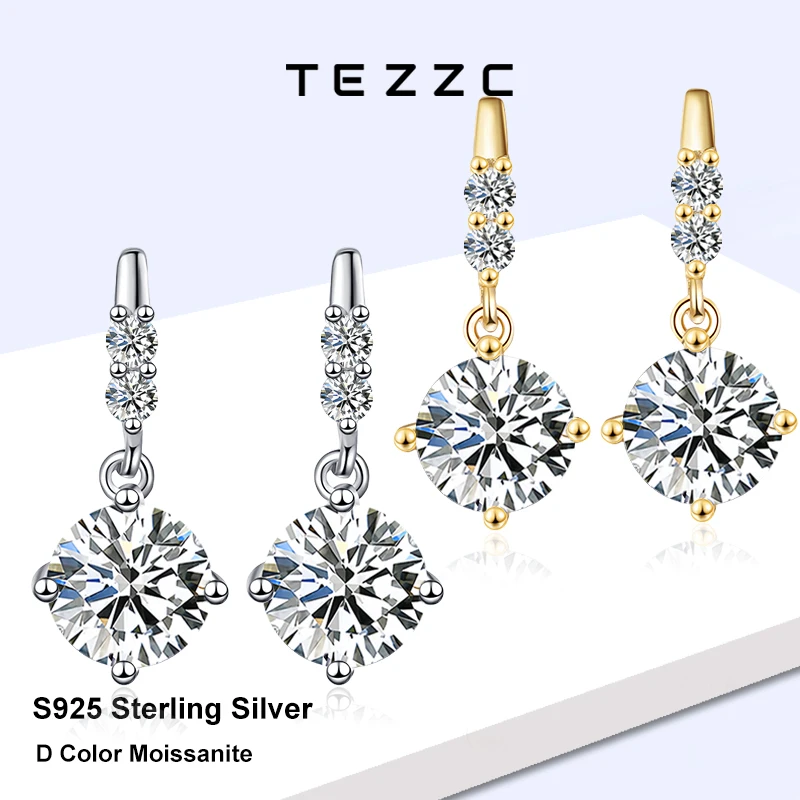 Tezzc 1ct Moissanite Earrings 925 Sterling Silver Earrings with White Gold Plaed Women's Fashion Jewelry With GRA Certificate
Tezzc 1ct Moissanite Earrings 925 Sterling Silver Earrings with White Gold Plaed Women's Fashion Jewelry With GRA Certificate