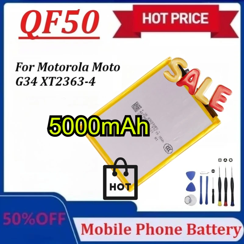 New 5000mAh QF50 Battery for Motorola Moto G34 XT2363-4 Mobile Phone High-Capacity Batteries
New 5000mAh QF50 Battery for Motorola Moto G34 XT2363-4 Mobile Phone High-Capacity Batteries