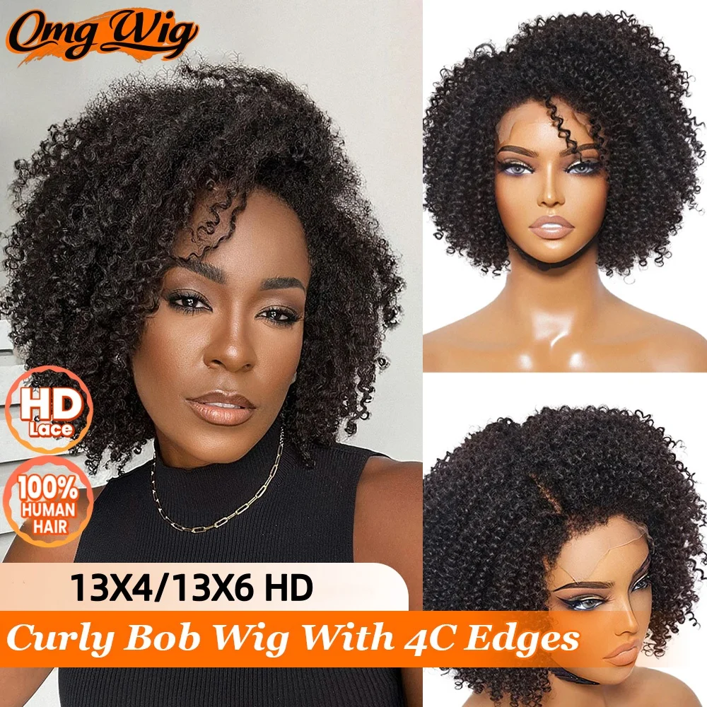 4C Edges Natural Hairline Curly Bob Wig 13X4 Real HD Lace Frontal Human Hair Wig For Black Women Preplucked With Curly Baby Hair
4C Edges Natural Hairline Curly Bob Wig 13X4 Real HD Lace Frontal Human Hair Wig For Black Women Preplucked With Curly Baby Hair