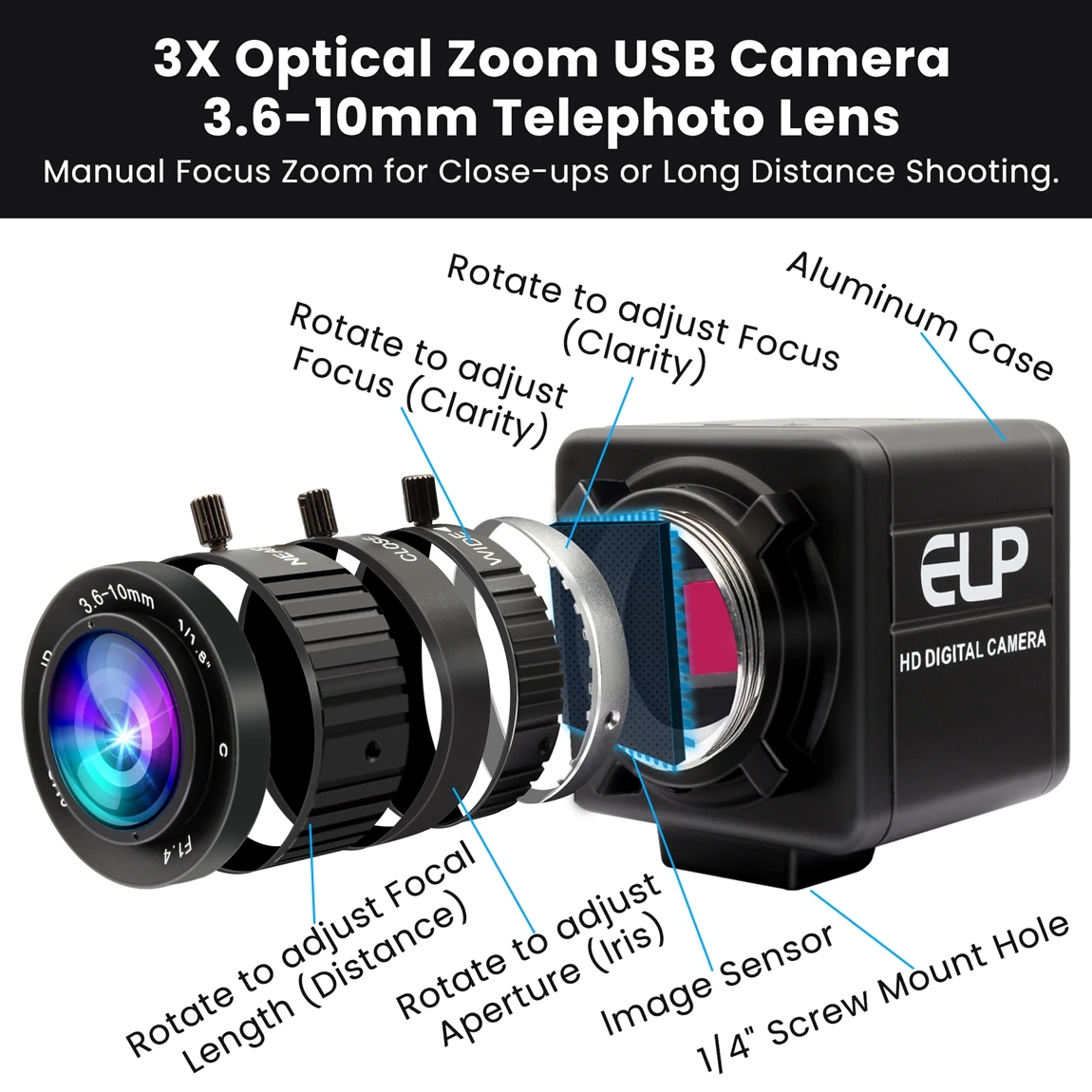 ELP 12-мегапиксельная USB-камера для гольфа с 3-кратным ручным оптическим зумом, высокоскоростная камера 1080P, 120 кадров в секунду для видеоконференций
ELP 12-мегапиксельная USB-камера для гольфа с 3-кратным ручным оптическим зумом, высокоскоростная камера 1080P, 120 кадров в секунду для видеоконференций