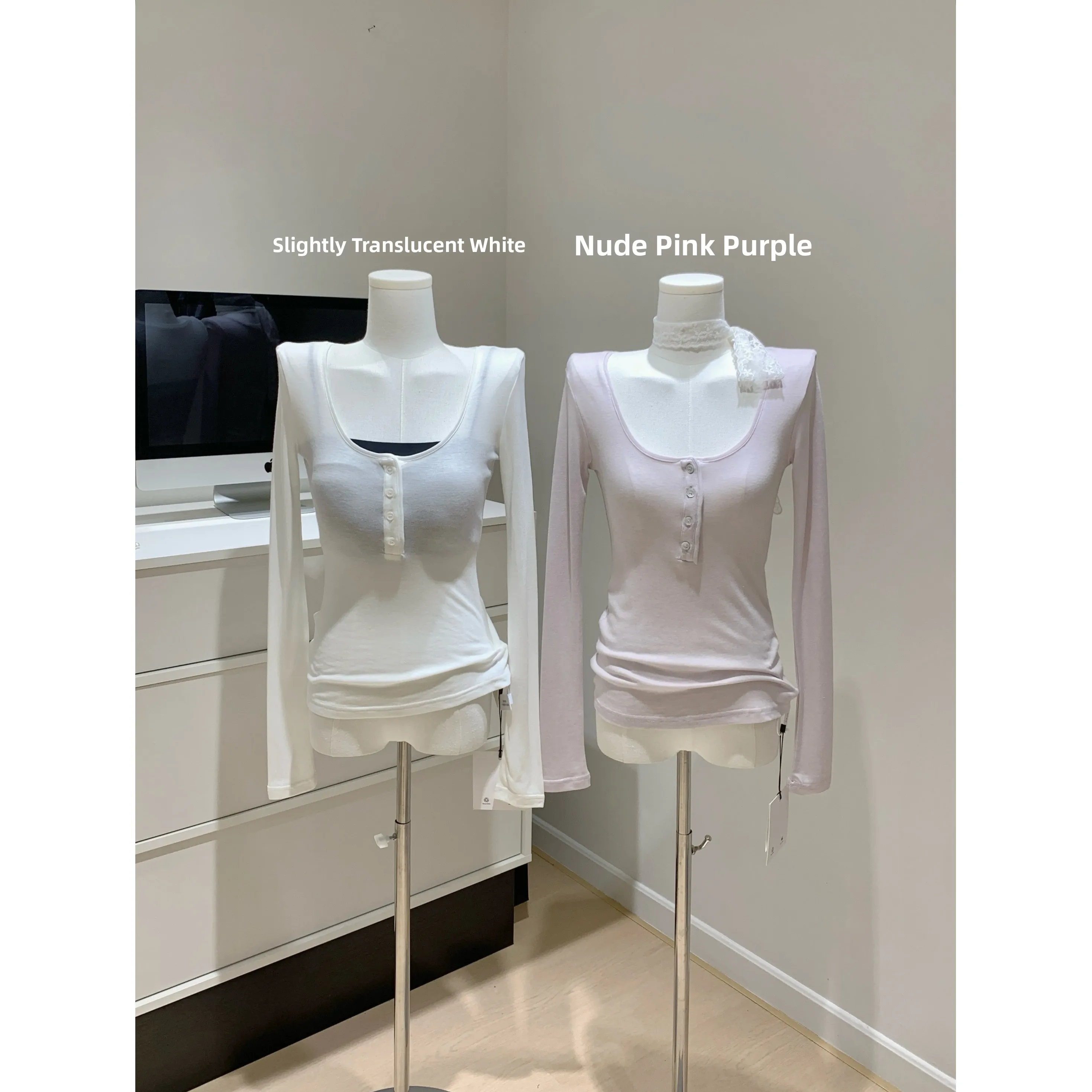 Lin Xiaxia FOT Silk Wool U-Neck Henry Two-Tone Comfortable Button Base Sunscreen T Loose Fit Long Sleeve Regular Length
Lin Xiaxia FOT Silk Wool U-Neck Henry Two-Tone Comfortable Button Base Sunscreen T Loose Fit Long Sleeve Regular Length