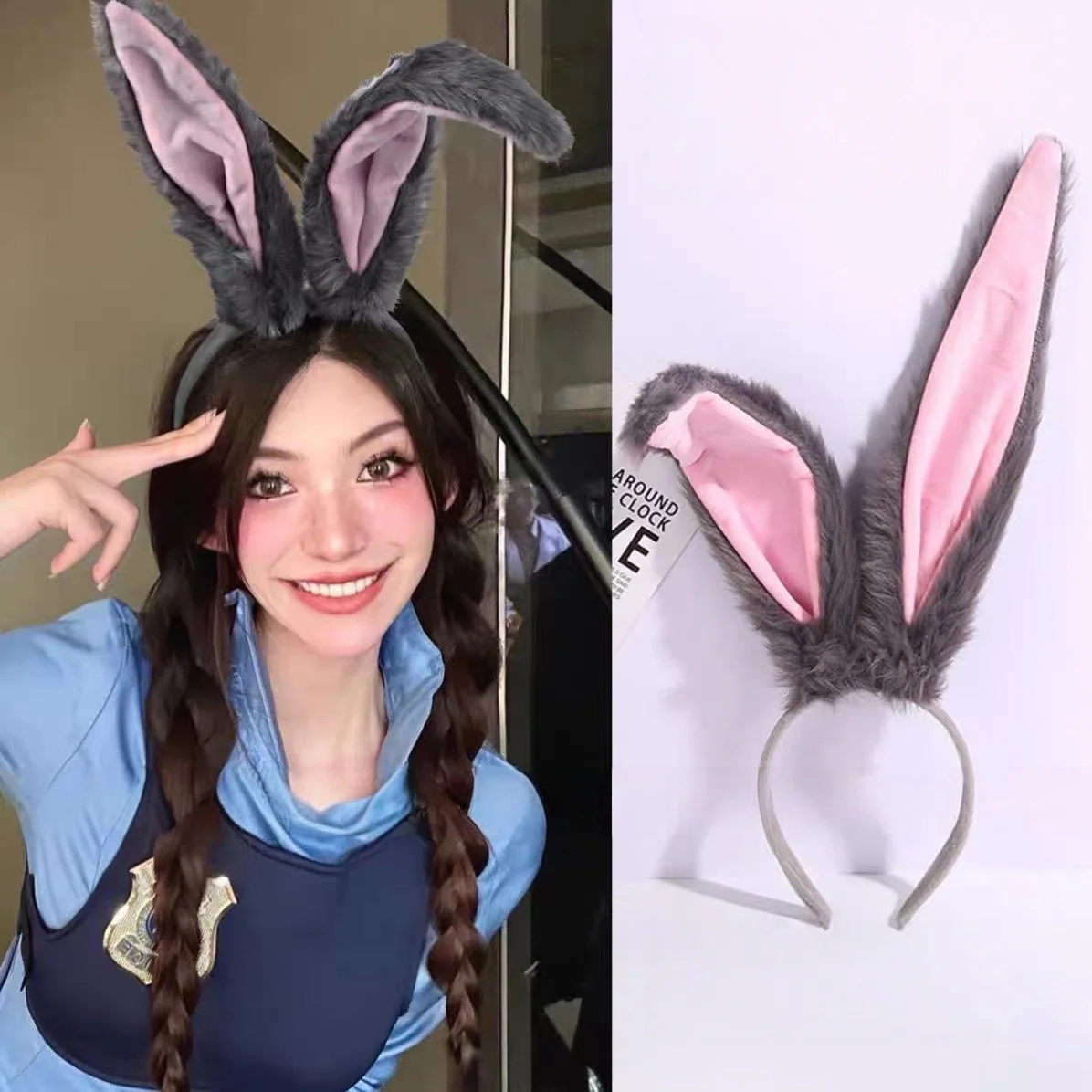 1PCFurry Bunny Ears Headband, Grey&Pink Plush Rabbit Ear Hair Hoop, Cosplay Costume Accessory For Halloween Party Hair For Women
1PCFurry Bunny Ears Headband, Grey&Pink Plush Rabbit Ear Hair Hoop, Cosplay Costume Accessory For Halloween Party Hair For Women