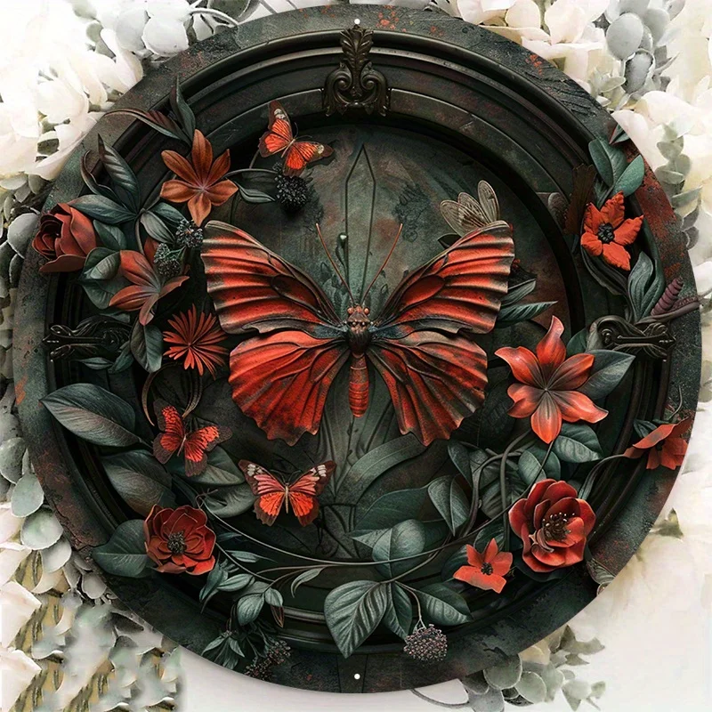 Aluminum Circular Metal Sign Plaque, A Butterfly Is Featured, Circular Frame of Flowers, Wall Art, Home Decor, 8x8Inch, 1Pc
Aluminum Circular Metal Sign Plaque, A Butterfly Is Featured, Circular Frame of Flowers, Wall Art, Home Decor, 8x8Inch, 1Pc