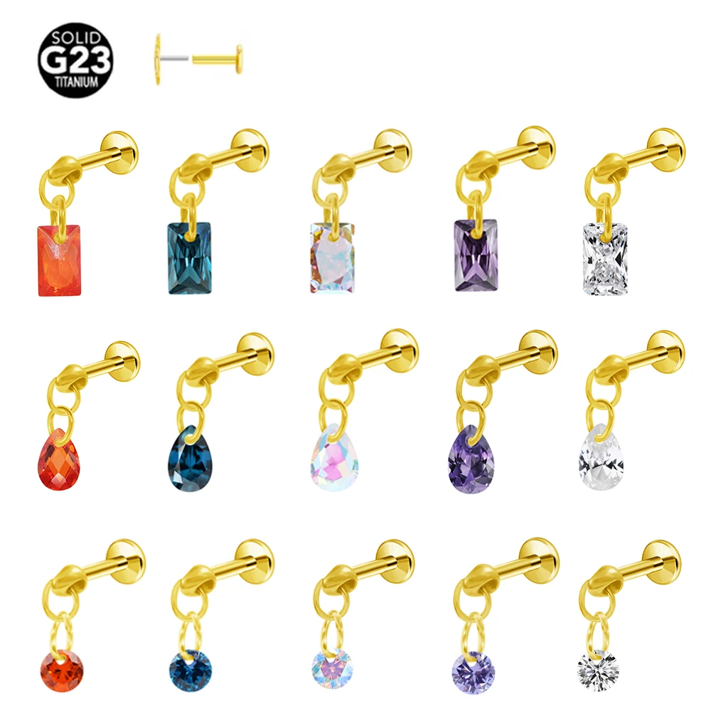 Water Drop CZ Labret G23 Titanium Piercing Push In Rectangle Pendant Earring Stud Pendant Threadless Cartilage Body Jewelry
Water Drop CZ Labret G23 Titanium Piercing Push In Rectangle Pendant Earring Stud Pendant Threadless Cartilage Body Jewelry