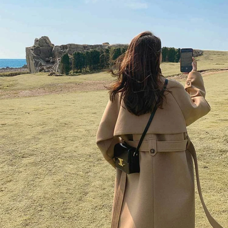 Hebe Sle Thiened Loose Women's Woolen Coat Korean Version Bar Brand Tag Cut Label Commute Polyester Fiber Long Sve
Hebe Sle Thiened Loose Women's Woolen Coat Korean Version Bar Brand Tag Cut Label Commute Polyester Fiber Long Sve