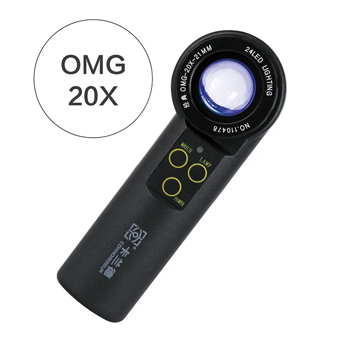 OMG-20X Handheld Dual Light Source Antique Jewelry Magnifier with Aluminum structure
OMG-20X Handheld Dual Light Source Antique Jewelry Magnifier with Aluminum structure