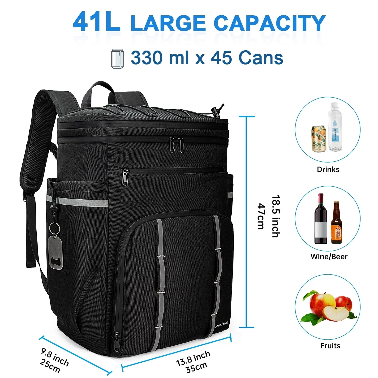 Cooler Backpack 45 Can, Soft Insulated Waterproof Backpack for Camping Beach Hiking Shopping, Black Lunch Bag for Men Women
Cooler Backpack 45 Can, Soft Insulated Waterproof Backpack for Camping Beach Hiking Shopping, Black Lunch Bag for Men Women