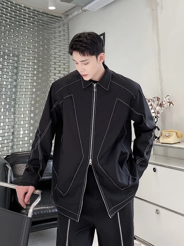 Tangz Studio Men's Casual Loose Jaet Zipper Decorative High Quali Polyester Fiber Long Sve Flip Collar Outerwear
Tangz Studio Men's Casual Loose Jaet Zipper Decorative High Quali Polyester Fiber Long Sve Flip Collar Outerwear