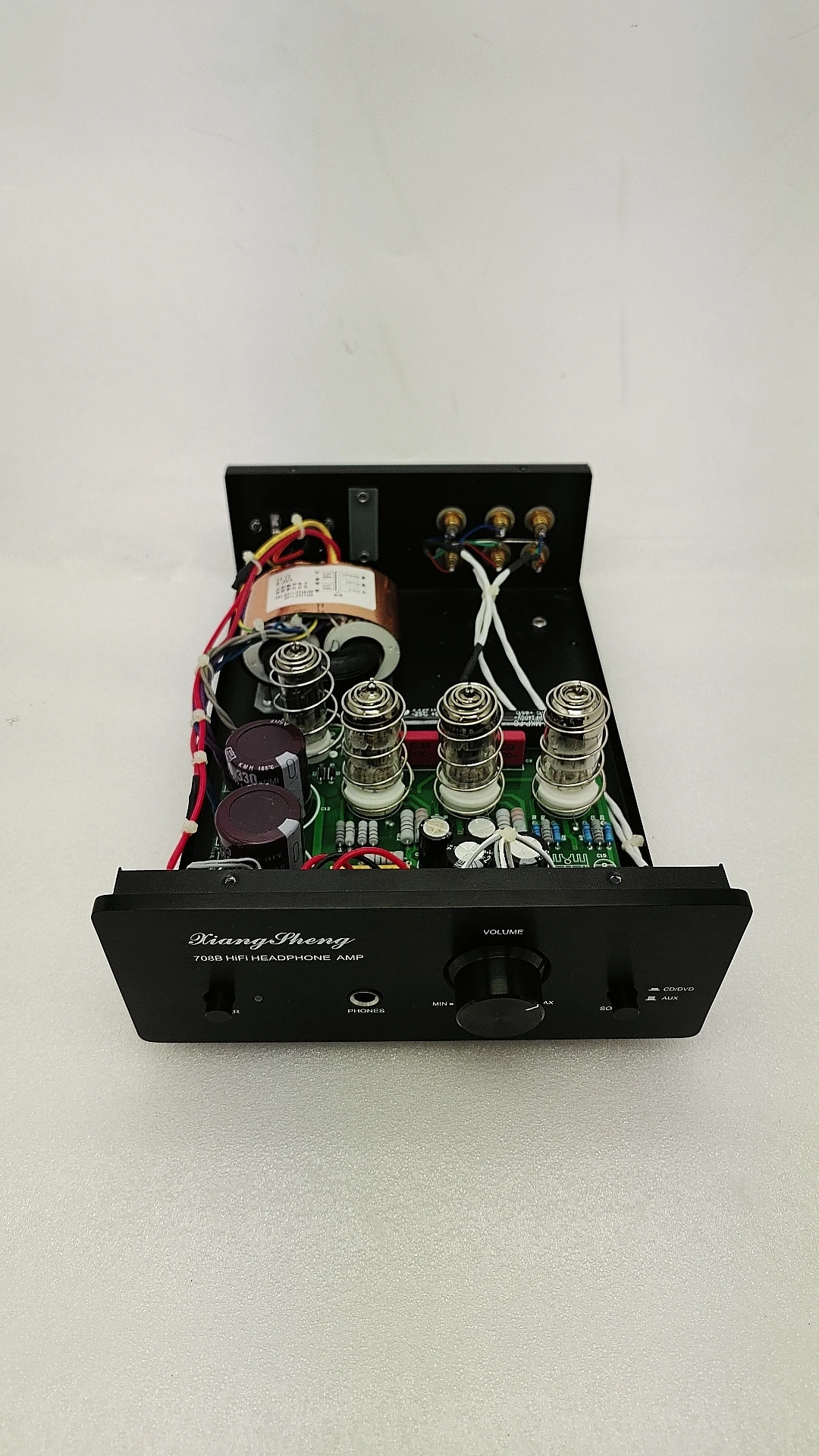 XiangSheng H-06A amplifier 6J1 tube pre-amplifier LM1876T transistor mix power with headphone output amp Black
XiangSheng H-06A amplifier 6J1 tube pre-amplifier LM1876T transistor mix power with headphone output amp Black
