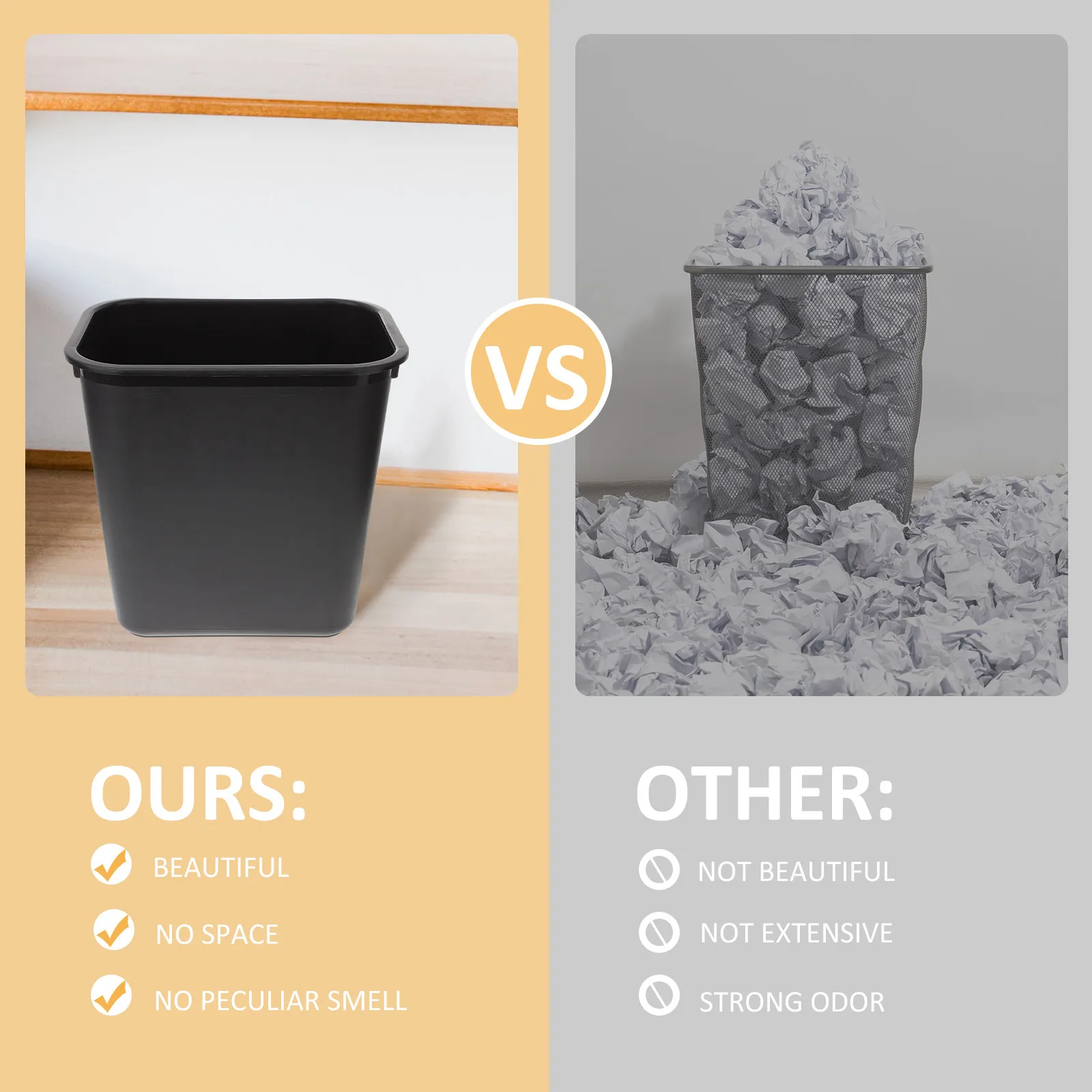 Square Household Trash Can Compact Plastic Waste Can for Desk Dresser Tabletop Bathroom Laundry Utility Room Multi-Use Storage
Square Household Trash Can Compact Plastic Waste Can for Desk Dresser Tabletop Bathroom Laundry Utility Room Multi-Use Storage