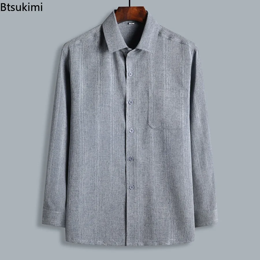 2026 Men's Long Sleeve Single-breasted Lapel Shirt Breathable Casual Cardigan Coats Chinese Style Middle-aged and Elderly Shirts
2026 Men's Long Sleeve Single-breasted Lapel Shirt Breathable Casual Cardigan Coats Chinese Style Middle-aged and Elderly Shirts