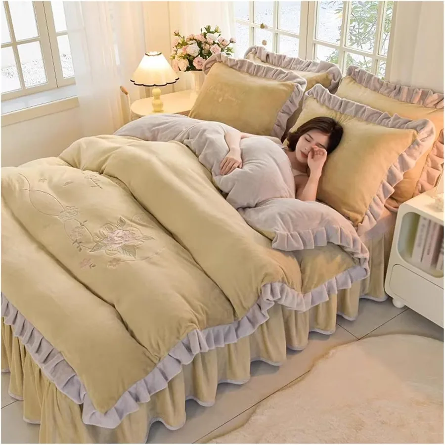 Cozy Warm Dark Grey Duvet Cover Set Anti-Static 4 Pieces Winter Bedding Set with Comforter Fitted Sheet Pillow Shams Yellow 2M
Cozy Warm Dark Grey Duvet Cover Set Anti-Static 4 Pieces Winter Bedding Set with Comforter Fitted Sheet Pillow Shams Yellow 2M