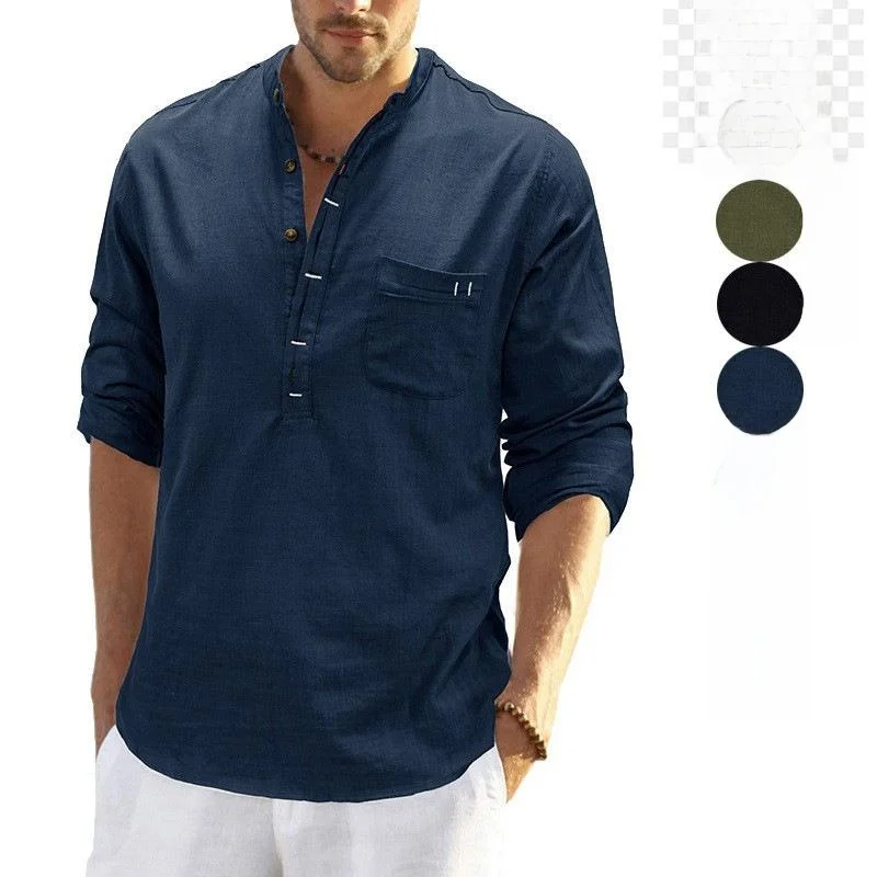 Men's Linen Patch Pocket Long Sleeve Shirt Casual Cotton Linen Top for Daily Wear Comfortable Breathable Men's Inner Shirt
Men's Linen Patch Pocket Long Sleeve Shirt Casual Cotton Linen Top for Daily Wear Comfortable Breathable Men's Inner Shirt