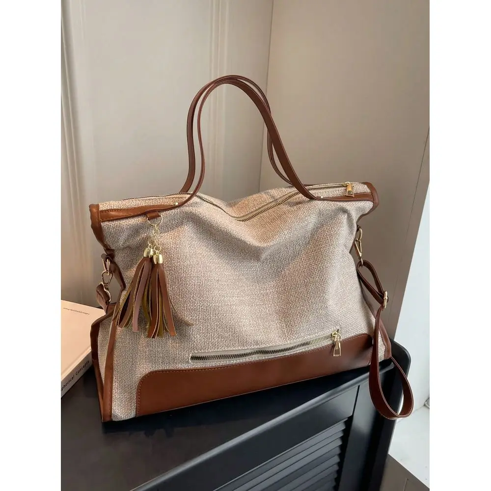 Shoulder Tote Bag Zip Front Tassel Decor School Bag For Graduate, Teen Girls, Freshman, Sophomore, Junior Senior In College
Shoulder Tote Bag Zip Front Tassel Decor School Bag For Graduate, Teen Girls, Freshman, Sophomore, Junior Senior In College