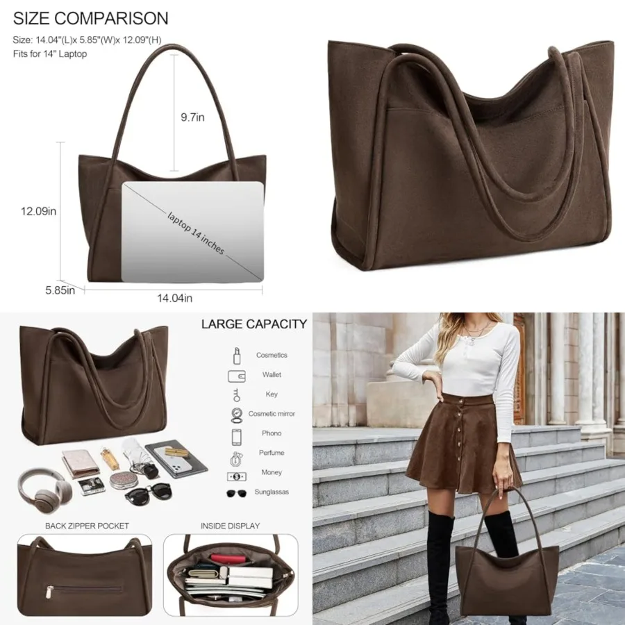 Tote Bag for Women Work with Zipper Vegan Leather Ladies Travel Shoulder Bags Purses and Handbags Casual Weekender
Tote Bag for Women Work with Zipper Vegan Leather Ladies Travel Shoulder Bags Purses and Handbags Casual Weekender