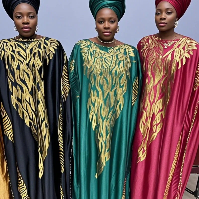 2025 New African Clothing Women Loose Colored Shiny Cloth Robe Large Free Size Long Dress Casual Africa Summer Scarf Dresses
2025 New African Clothing Women Loose Colored Shiny Cloth Robe Large Free Size Long Dress Casual Africa Summer Scarf Dresses