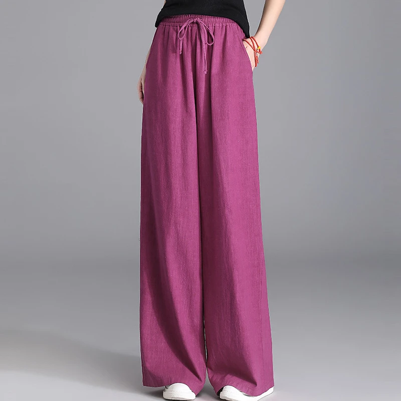 High Waist Cotton Linen Wide Leg Pants Women New Arrival 2025 Spring Vintage Style Plain Color Female Casual Trousers M1463
High Waist Cotton Linen Wide Leg Pants Women New Arrival 2025 Spring Vintage Style Plain Color Female Casual Trousers M1463