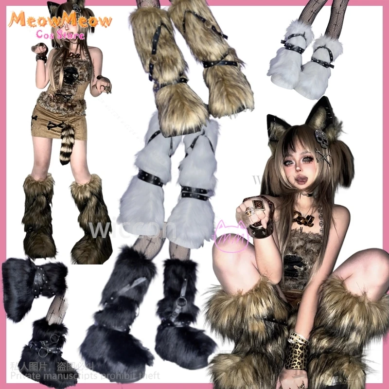 Hot Girls Y2K Animal Fur Belt Buckle Boots Anime Japanese Girls Jirai Kei Cosplay Sexy Punk Leg Warmer Halloween disfraz adulto
Hot Girls Y2K Animal Fur Belt Buckle Boots Anime Japanese Girls Jirai Kei Cosplay Sexy Punk Leg Warmer Halloween disfraz adulto