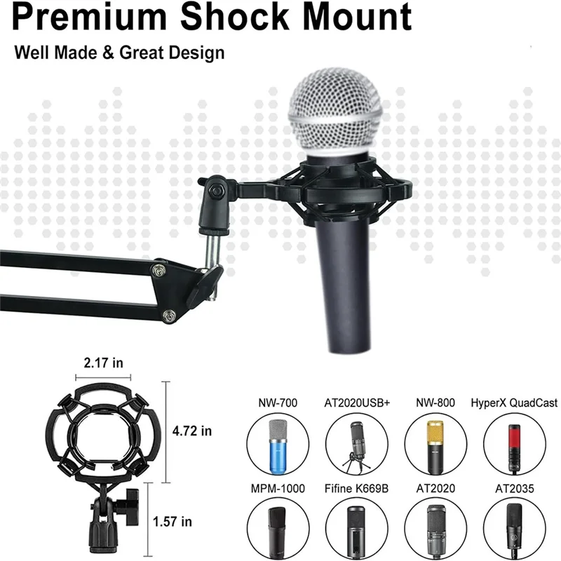 Microphone Stand Boom Arm Gaming Mic Stand Microphone Stand Boom Suspension Bracket With Windshield Filter
Microphone Stand Boom Arm Gaming Mic Stand Microphone Stand Boom Suspension Bracket With Windshield Filter
