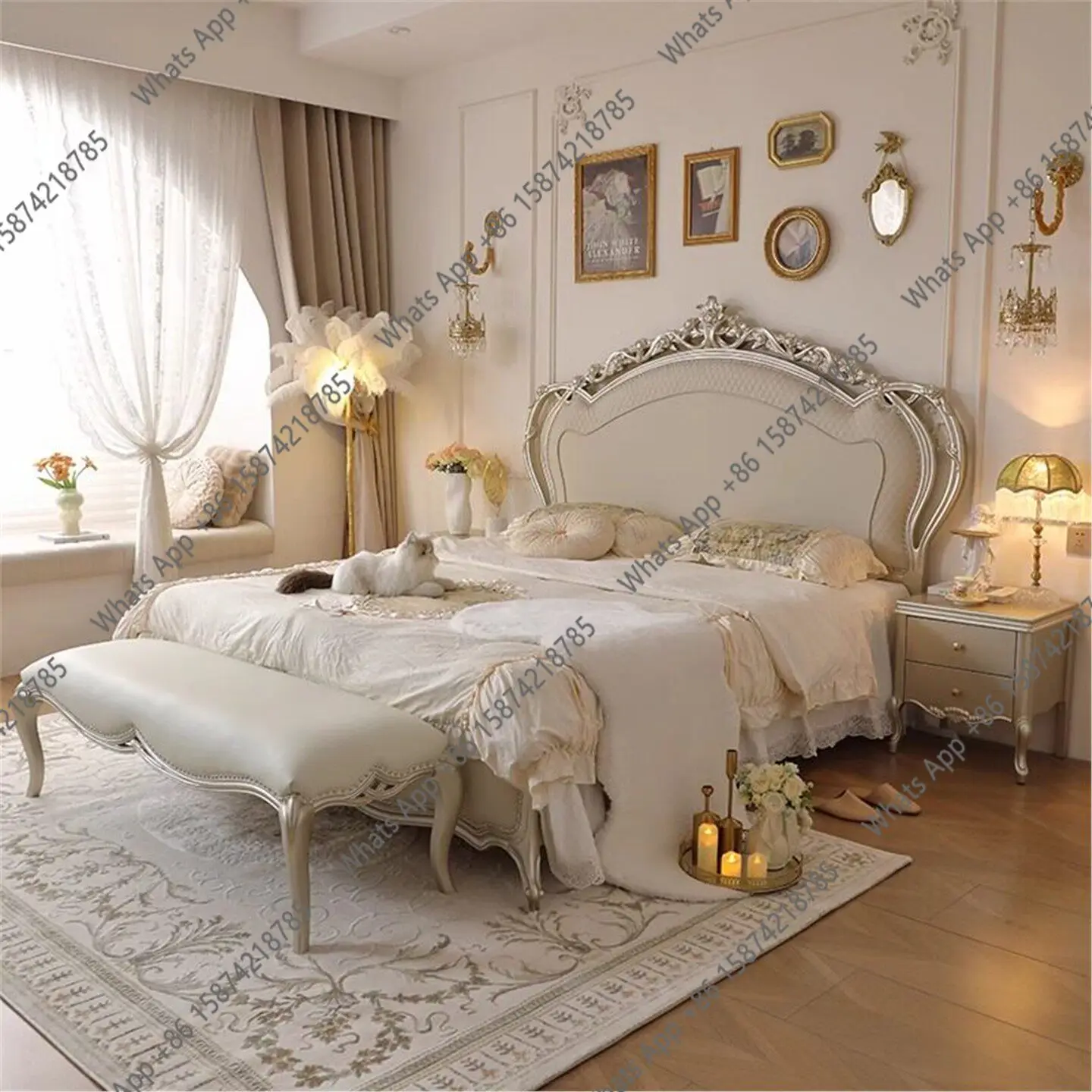 European master bedroom French bed 1.8 meters double bedroom light luxury court style American leather bed
European master bedroom French bed 1.8 meters double bedroom light luxury court style American leather bed