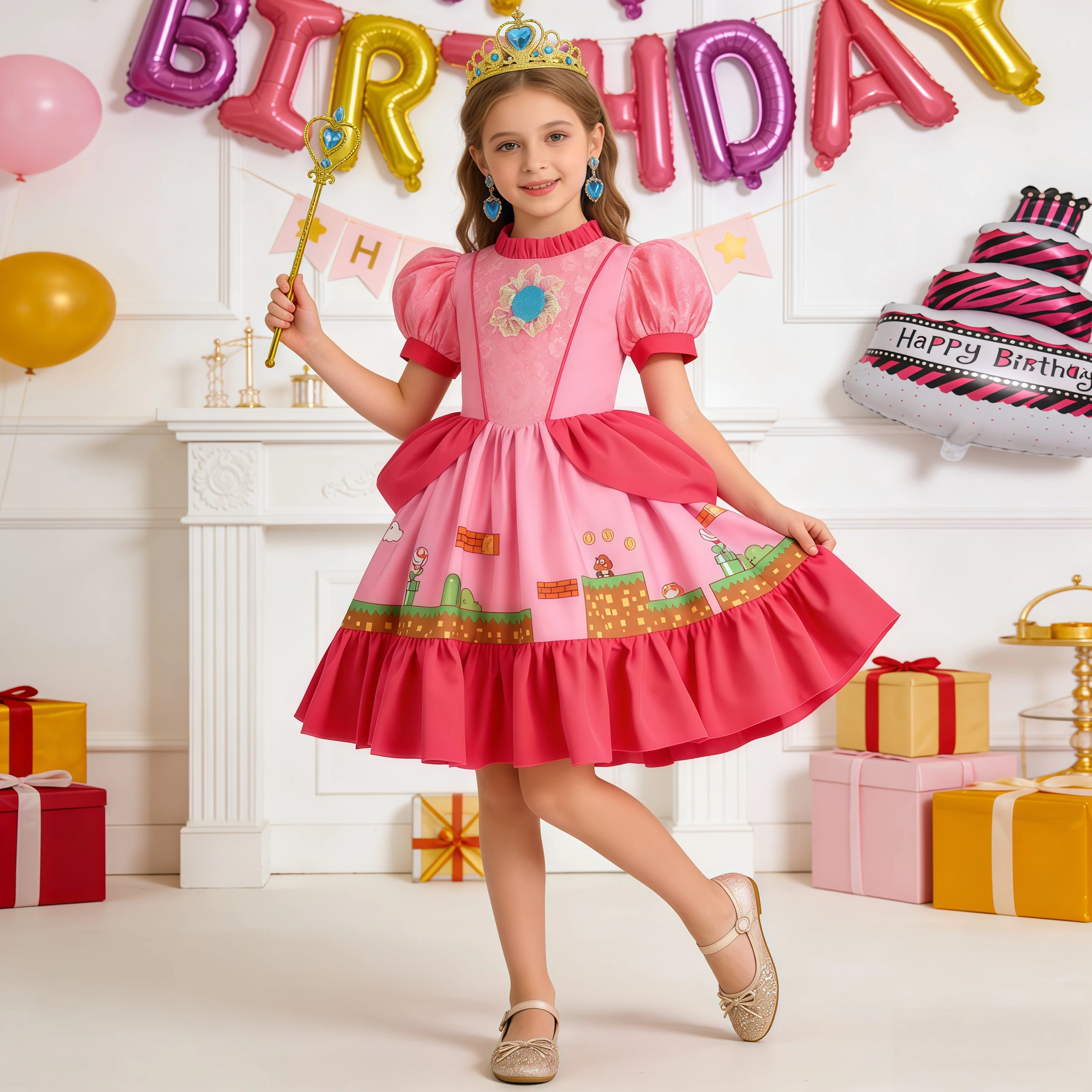 Anime Plumber Bros Game Cosplay Girls Peach Princess Costume Dress With Crown For Kids Halloween Birthday Party Carnival Outfits
Anime Plumber Bros Game Cosplay Girls Peach Princess Costume Dress With Crown For Kids Halloween Birthday Party Carnival Outfits