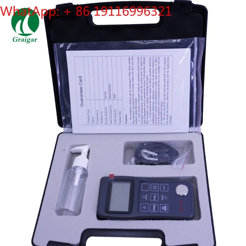 MT190 Digital Ultrasonic Thickness Gauge Testing Tool Thickness Gauge
MT190 Digital Ultrasonic Thickness Gauge Testing Tool Thickness Gauge