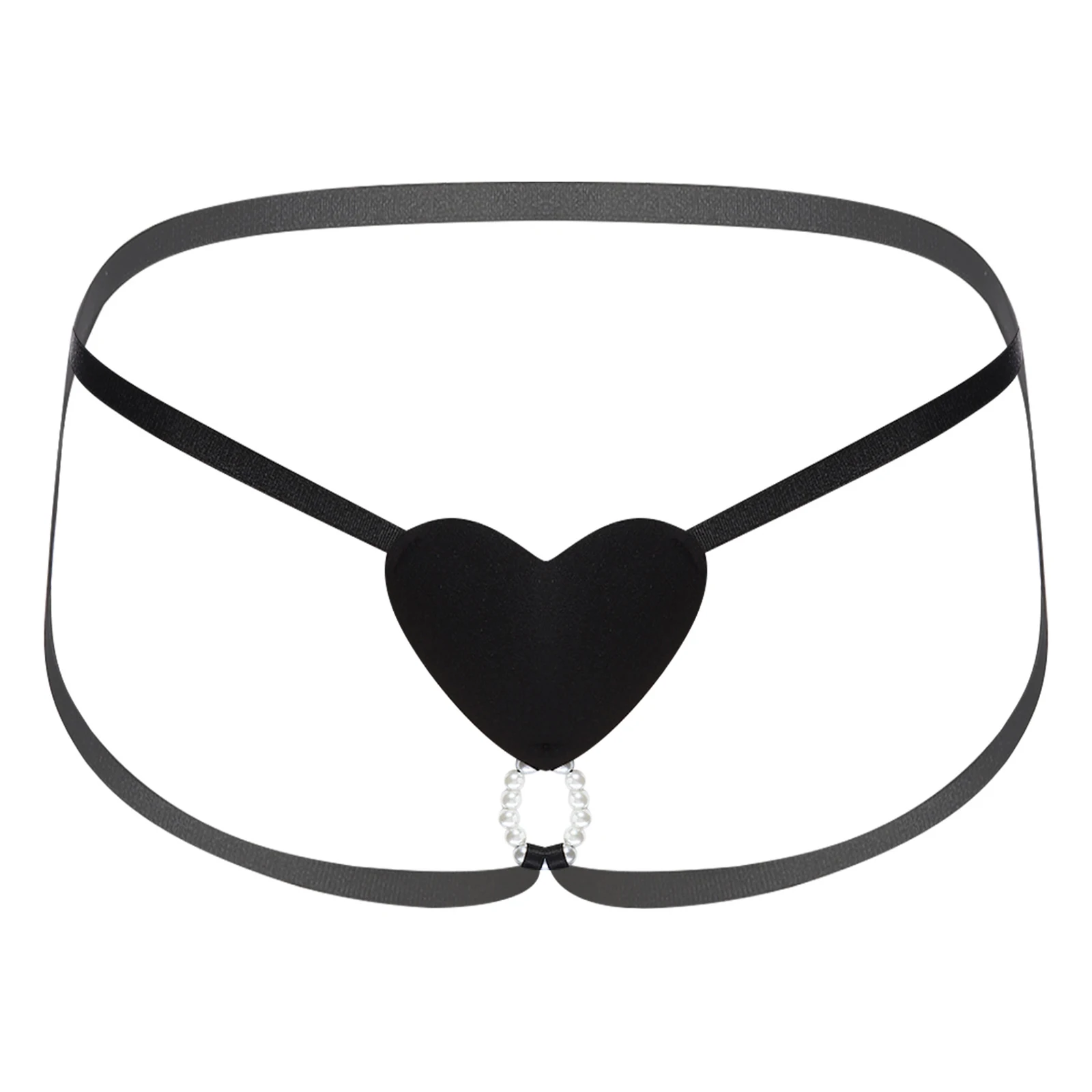 Men Hollow Out Micro G-string Thongs Heart Patch Faux Pearls Ring Spaghetti Straps Briefs Underwear Tempting Lingerie for Night
Men Hollow Out Micro G-string Thongs Heart Patch Faux Pearls Ring Spaghetti Straps Briefs Underwear Tempting Lingerie for Night
