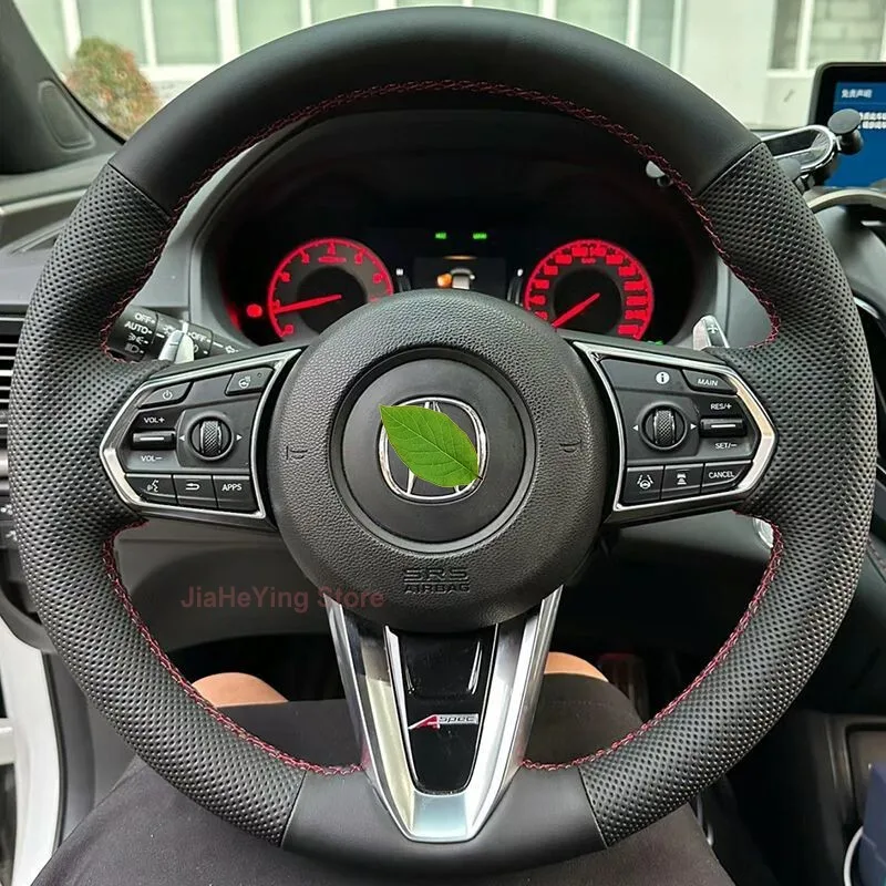 Hand-sewn Black Leather Red Thread Steering Wheel Cover Wrap for Acura RDX 2018-2025 Car Accessories Interior
Hand-sewn Black Leather Red Thread Steering Wheel Cover Wrap for Acura RDX 2018-2025 Car Accessories Interior