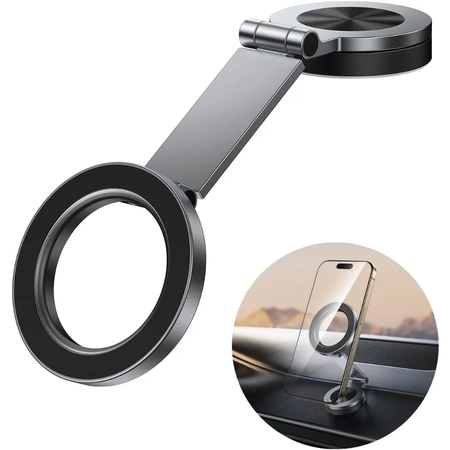 SYNCWIRE for MagSafe Car Mount with 360 Rotation and Ultra Strong Magnetic Hold Adjustable Metal Arm Phone Holder for Dashboard
SYNCWIRE for MagSafe Car Mount with 360 Rotation and Ultra Strong Magnetic Hold Adjustable Metal Arm Phone Holder for Dashboard