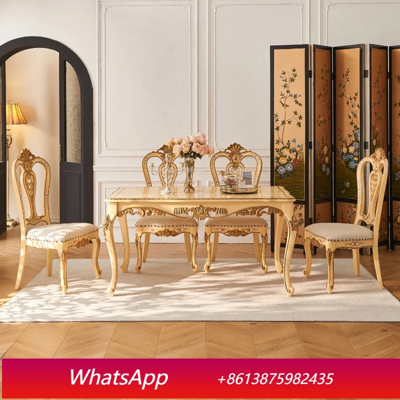 LMMretro small French small apartment solid wood painted rose dining table and chair combination
LMMretro small French small apartment solid wood painted rose dining table and chair combination