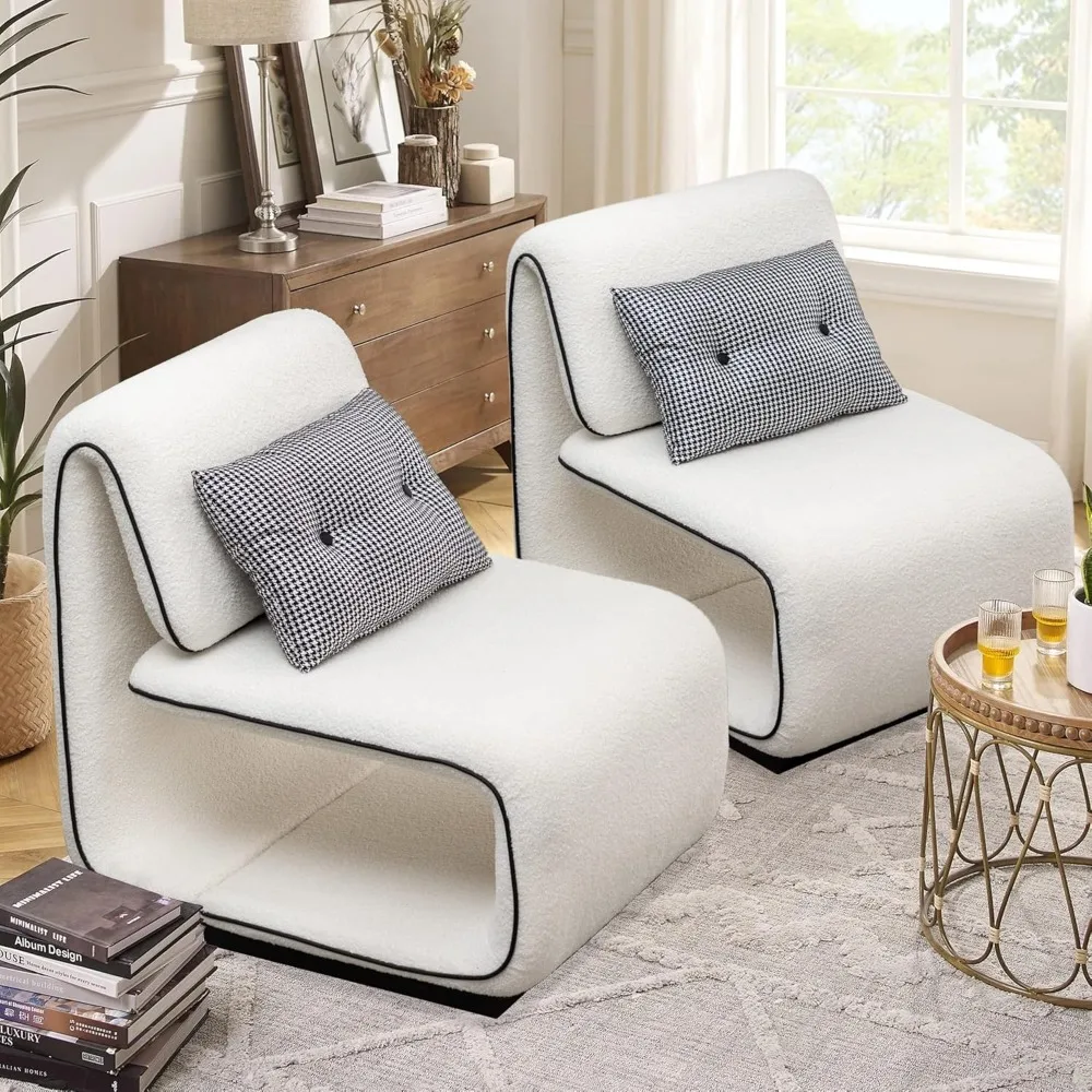 White Sherpa Chair Teddy Accent Chairs Set of Modern Upholstered Boucle Chair for Living Room Bedroom Armless Side
White Sherpa Chair Teddy Accent Chairs Set of Modern Upholstered Boucle Chair for Living Room Bedroom Armless Side